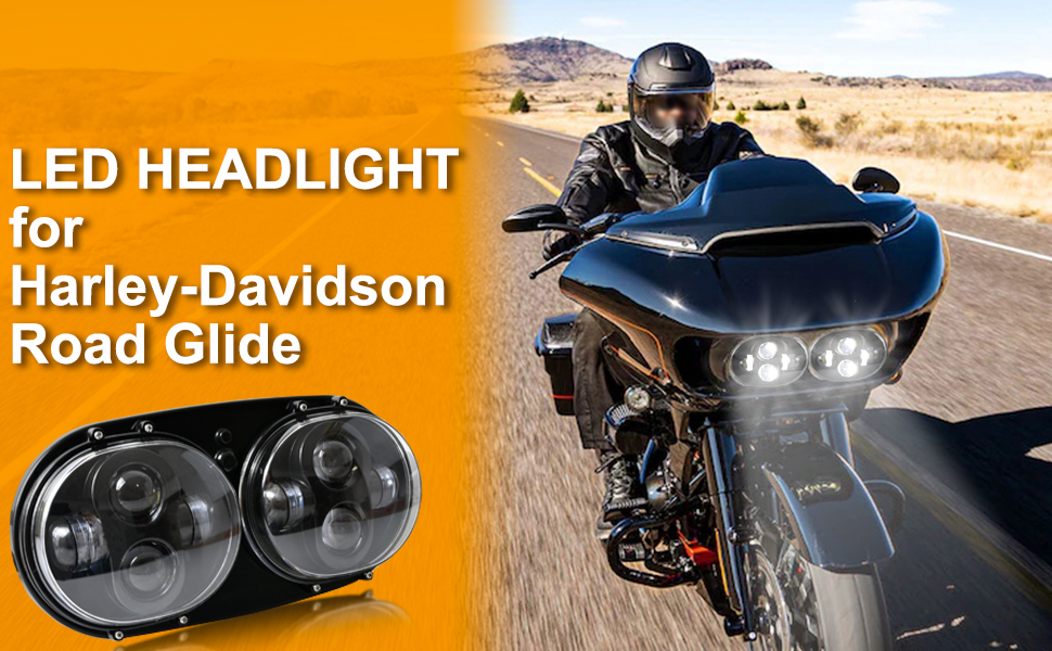 Dual LED Headlight for Harley Road Glide 2004-2013 – VEISUTOR